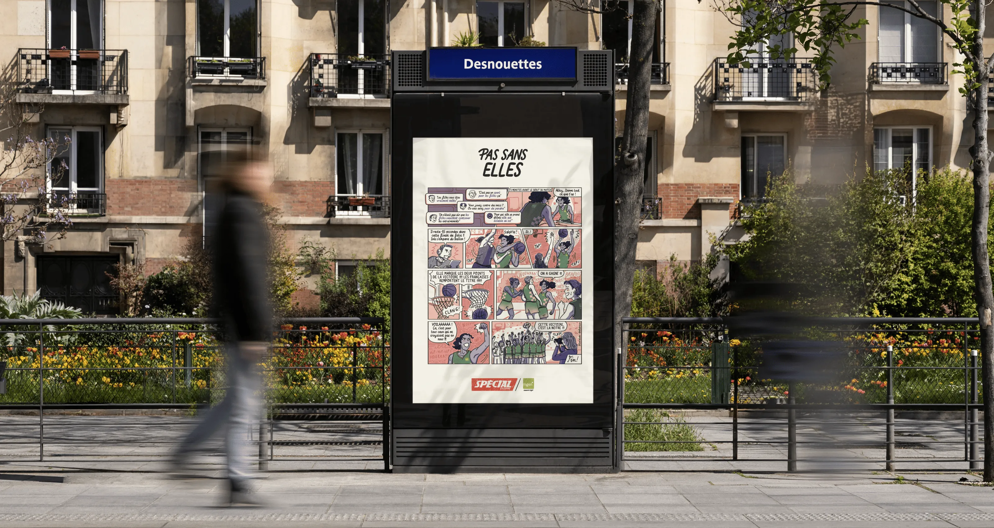Visuel de la bande dessinée MGEN publiée dans L’Équipe Magazine.