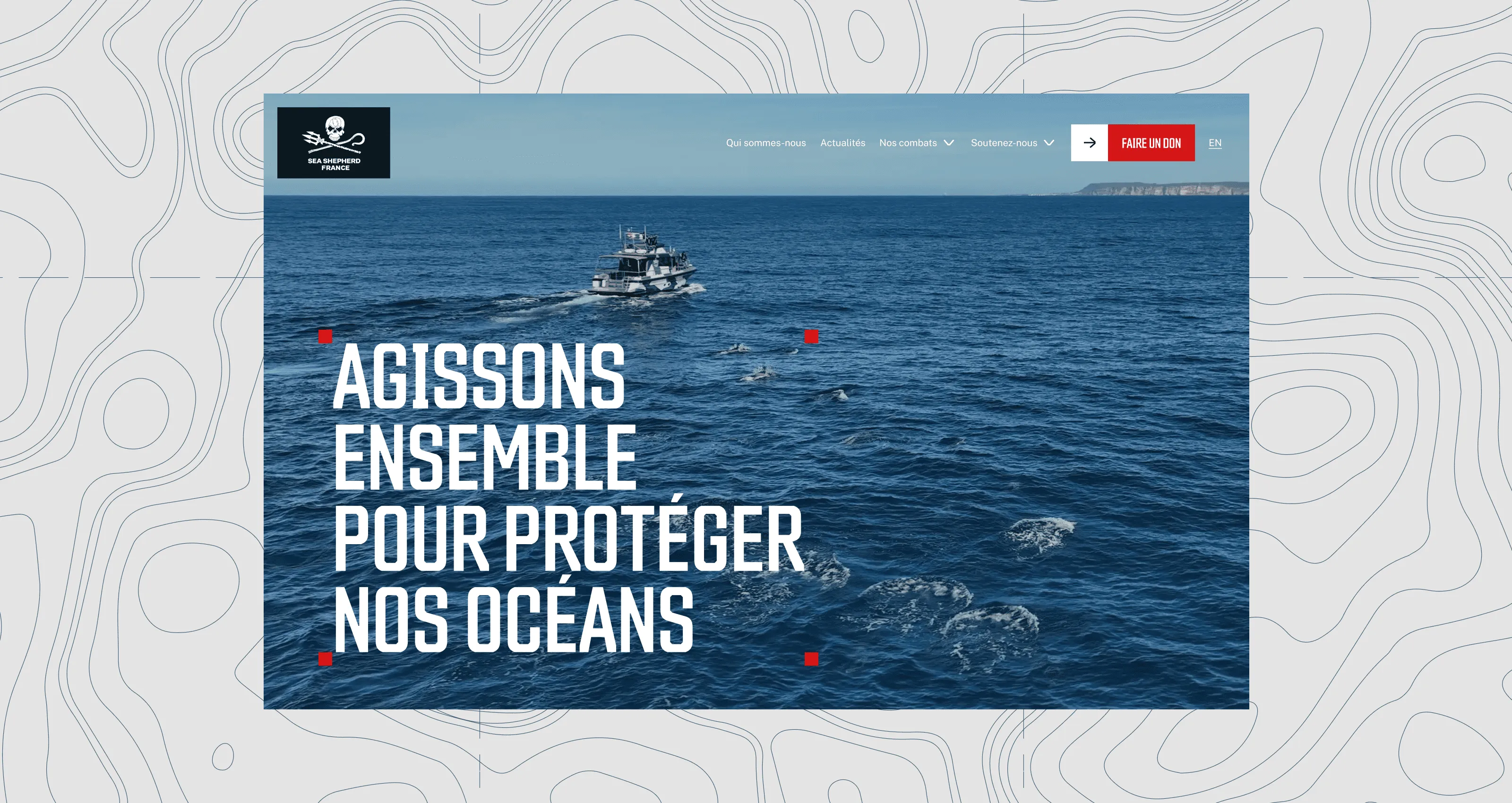 Visuel du projet Sea Shepherd, identité militante de l’association.