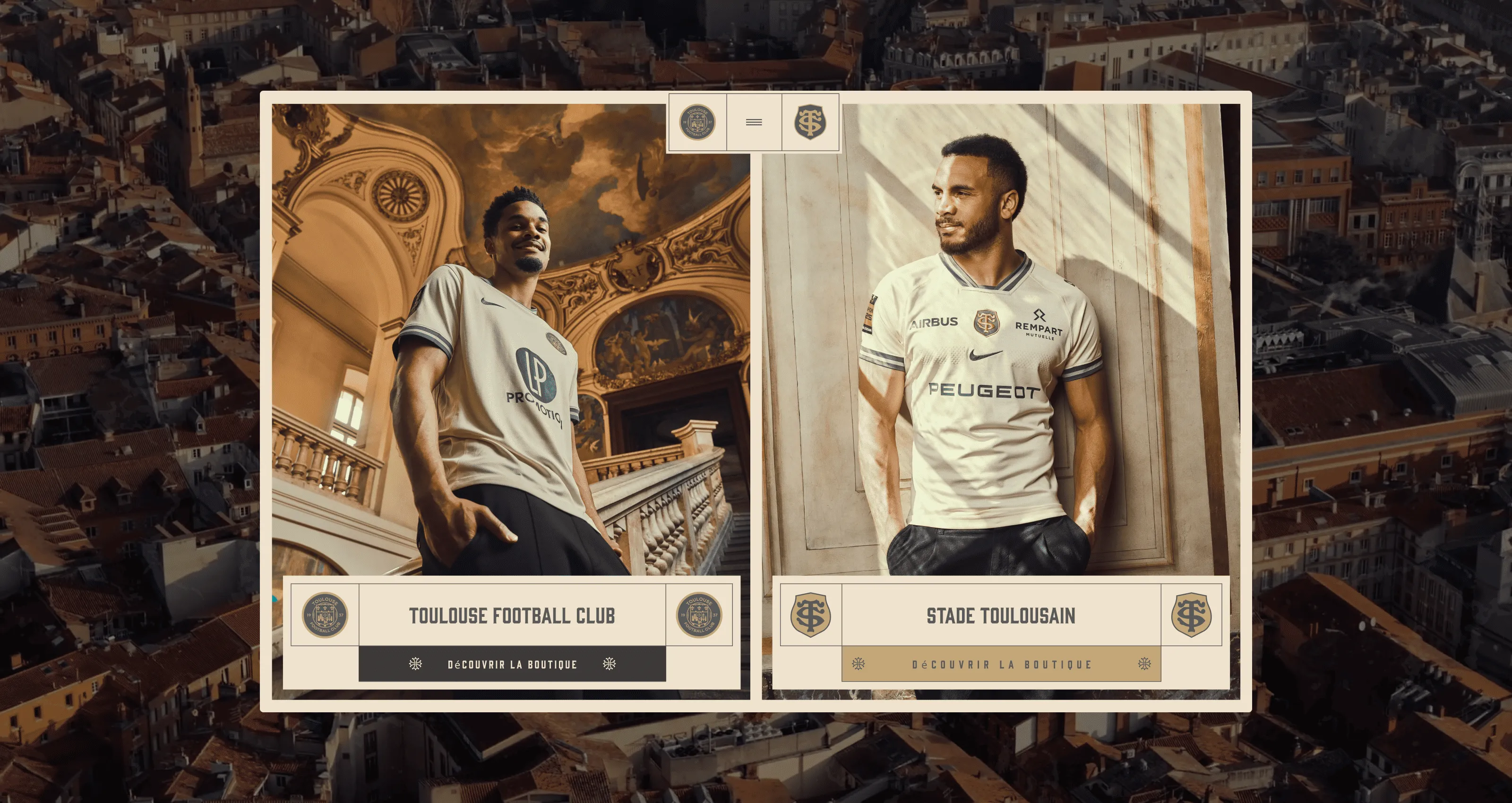 Portraits des joueurs du TFC et du Stade Toulousain pour Capitolium.