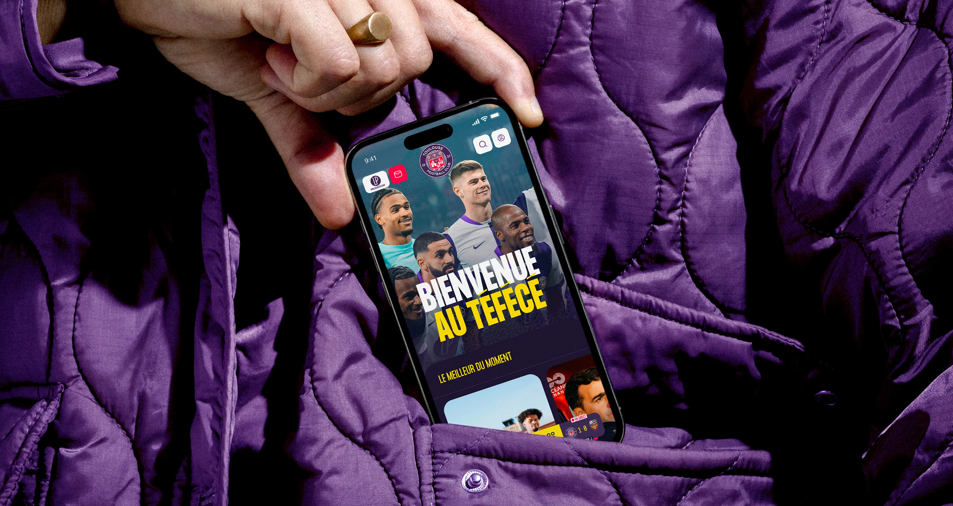 Aperçu mobile du site du Toulouse Football Club.